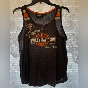 Harley-Davidson Charcoal Tank with Orange Highlights